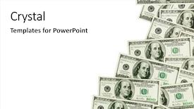  Presentation with floating dollar bills - Amazing presentation design having american dollars bills isolated backdrop and a white colored foreground