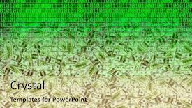  Presentation with coding binary code blue polygonal - Presentation theme featuring american dollars over binary code background and a soft green colored foreground
