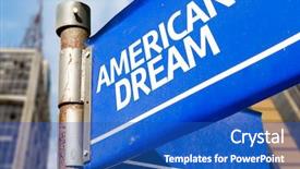  Presentation with prosperity - Presentation theme enhanced with american dream blue road sign background and a teal colored foreground