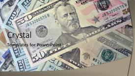  Presentation with money transfer applications - PPT theme featuring american economy history - money background background and a  colored foreground