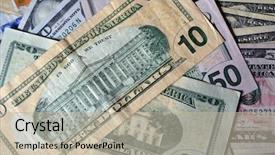  Presentation with american history - Amazing slide deck having american economy history - money background backdrop and a  colored foreground