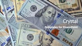  Presentation with on money - PPT theme featuring american economy history - money background background and a  colored foreground