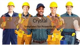  Presentation with construction - Colorful PPT layouts enhanced with american enterprise - group of professional construction workersisolated backdrop and a gold colored foreground