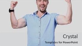  Presentation with successful - Cool new theme with american enterprise - portrait of happy successful man backdrop and a light blue colored foreground