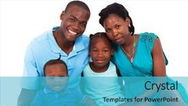  Presentation with joyful - Theme featuring half plain - joyful african american family isolated background and a teal colored foreground