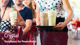  Presentation with fast food - Slide deck with american fast food diner background and a tawny brown colored foreground