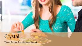  Presentation with burger fries - Cool new theme with american fast food diner backdrop and a coral colored foreground