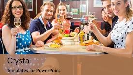  Presentation with fast food - Slide set consisting of american fast food diner background and a coral colored foreground