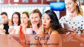  Presentation with fast food - Amazing presentation design having american fast food diner backdrop and a red colored foreground