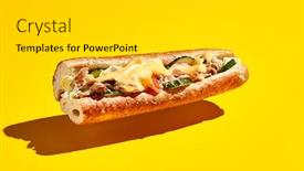  Presentation with minimal - Slide set with american-fast-food-minimal-concept background and a light gray colored foreground