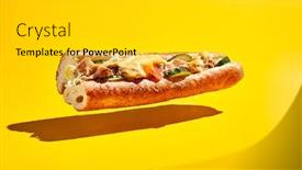  Presentation with fast food - Slide set with american-fast-food-minimal-concept background and a light gray colored foreground