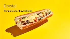  Presentation with fast food - Slide deck with american-fast-food-minimal-concept background and a light gray colored foreground