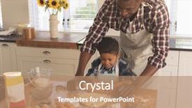  Presentation with cookie - Slide set consisting of american father and son rolling background and a coral colored foreground