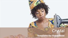  Presentation with african fabric - Cool new presentation with american female fashion designer sewing backdrop and a coral colored foreground