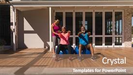  Presentation with personal training - Audience pleasing slide deck consisting of american female personal trainer training backdrop and a  colored foreground