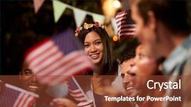  Presentation with 4th july - Slide deck with american flag 20 - friends celebrating 4th of july background and a tawny brown colored foreground