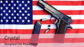  Presentation with gun american flag - Cool new presentation theme with american flag 2nd amendment backdrop and a coral colored foreground