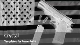  Presentation with gun american flag - Amazing slides having american flag 2nd amendment backdrop and a dark gray colored foreground
