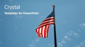  Presentation with american flag waving - Presentation design consisting of american-flag-american-flag-waving background and a teal colored foreground