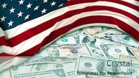  Presentation with banknotes - Slide deck with american-flag-and-assorted-american background and a mint green colored foreground