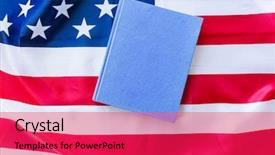  Presentation with nationalism - Slides enhanced with american independence day patriotism and nationalism concept - close up of american flag and book background and a red colored foreground