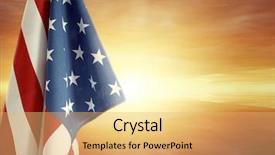  Presentation with american flag - Amazing slide set having american flag and bright sky backdrop and a yellow colored foreground
