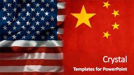  Presentation with china flag - Slide deck enhanced with american flag and china chinese background and a crimson colored foreground