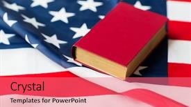  Presentation with nationalism - Theme enhanced with constitution book or bible background and a coral colored foreground