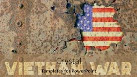  Presentation with vietnam war - Colorful theme enhanced with american-flag-and-inscription-vietnam backdrop and a coral colored foreground