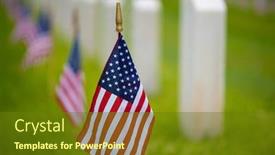  Presentation with cemetery - Cool new theme with american-flag-at-cemetery backdrop and a tawny brown colored foreground