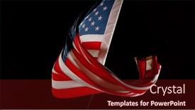  Presentation with america flag - Amazing slide deck having american-flag-blowing backdrop and a tawny brown colored foreground