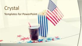 Presentation with independence day - Slides consisting of american flag coca cola background and a cream colored foreground