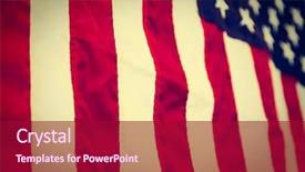  Presentation with american flag - Audience pleasing slide deck consisting of american flag filtered image processed backdrop and a crimson colored foreground