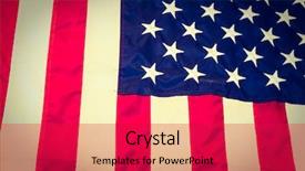  Presentation with american history old flag - PPT theme featuring american flag filtered image processed background and a red colored foreground