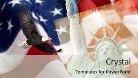  Presentation with american flag - Cool new PPT layouts with american flag flying bald eagle backdrop and a soft green colored foreground