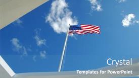  Presentation with arizona flag - Beautiful PPT theme featuring american-flag-flying-over backdrop and a teal colored foreground