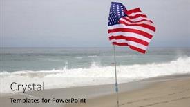  Presentation with stars stripes - Beautiful presentation design featuring american-flag-flying backdrop and a light gray colored foreground