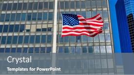  Presentation with american flag - PPT theme enhanced with american-flag-flying background and a gray colored foreground