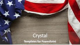  Presentation with veteran - Colorful slide set enhanced with american flag for memorial day backdrop and a gray colored foreground