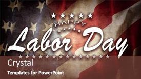  Presentation with labor - Colorful presentation theme enhanced with american-flag-happy-labor-day backdrop and a tawny brown colored foreground