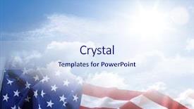  Presentation with free american flag - Slide set consisting of american flag in blue sky background and a sky blue colored foreground