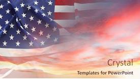  Presentation with sunny sky - Presentation featuring american-flag-in-sunny-sky background and a lemonade colored foreground