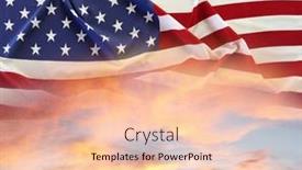  Presentation with sunny sky - Cool new presentation design with american-flag-in-sunny-sky backdrop and a lemonade colored foreground