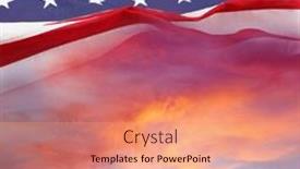  Presentation with free american flag - Slide set having american-flag-in-sunny-sky background and a coral colored foreground