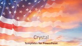  Presentation with sunny sky - Presentation theme enhanced with american-flag-in-sunny-sky background and a  colored foreground