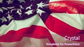  Presentation with broken wall american flag - Slide set featuring american flag in water filtered background and a violet colored foreground