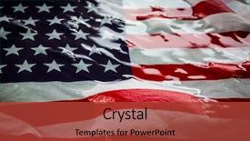  Presentation with desktop - Slide deck with american flag in water background and a red colored foreground