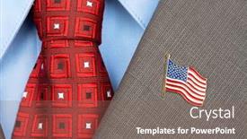  Presentation with american flag - Cool new slide set with american-flag-lapel-pin backdrop and a violet colored foreground