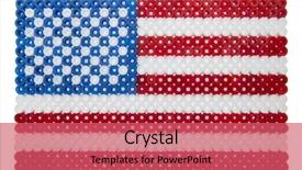  Presentation with pearls - Amazing presentation design having american flag made of plastic pearls backdrop and a coral colored foreground