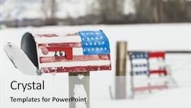  Presentation with winter storm - Amazing slides having american flag mailbox is covered backdrop and a white colored foreground